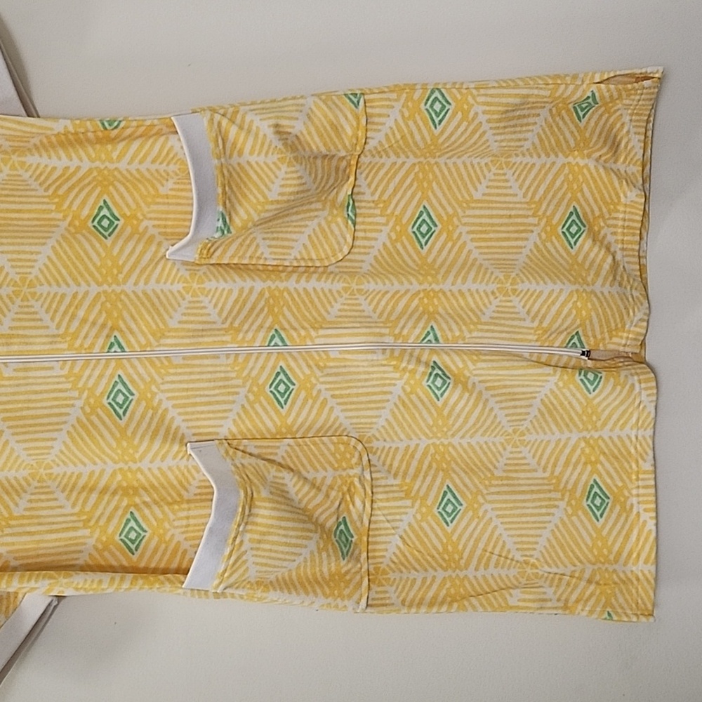 Stan Herman  Coastal Mosaic Ripples Zip Lounge/ Robe Dress Sunshine Size Small - Picture 8 of 16